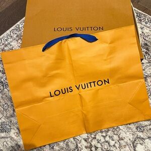 Louis Vuitton Tangerine Bag with Navy Handles